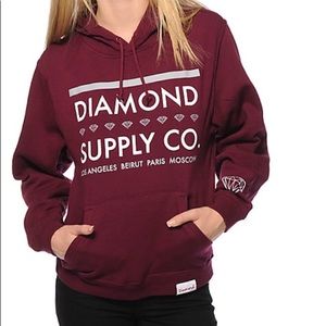 Diamond supply co. Maroon hoodie